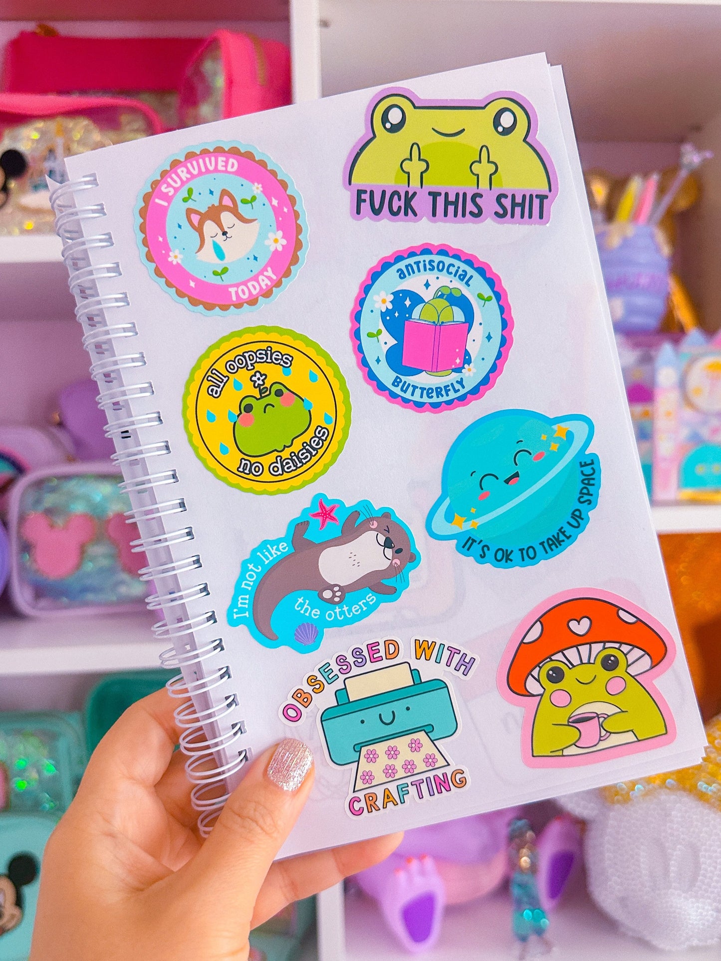 Waterproof Sticker - Middle Fingers Froggy