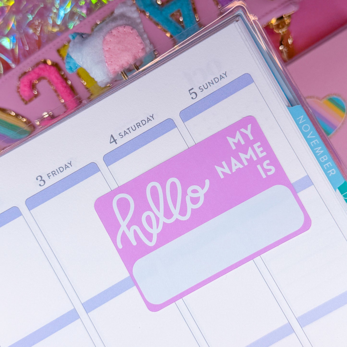 Journaling Paper Sticker - HELLO MY NAME IS