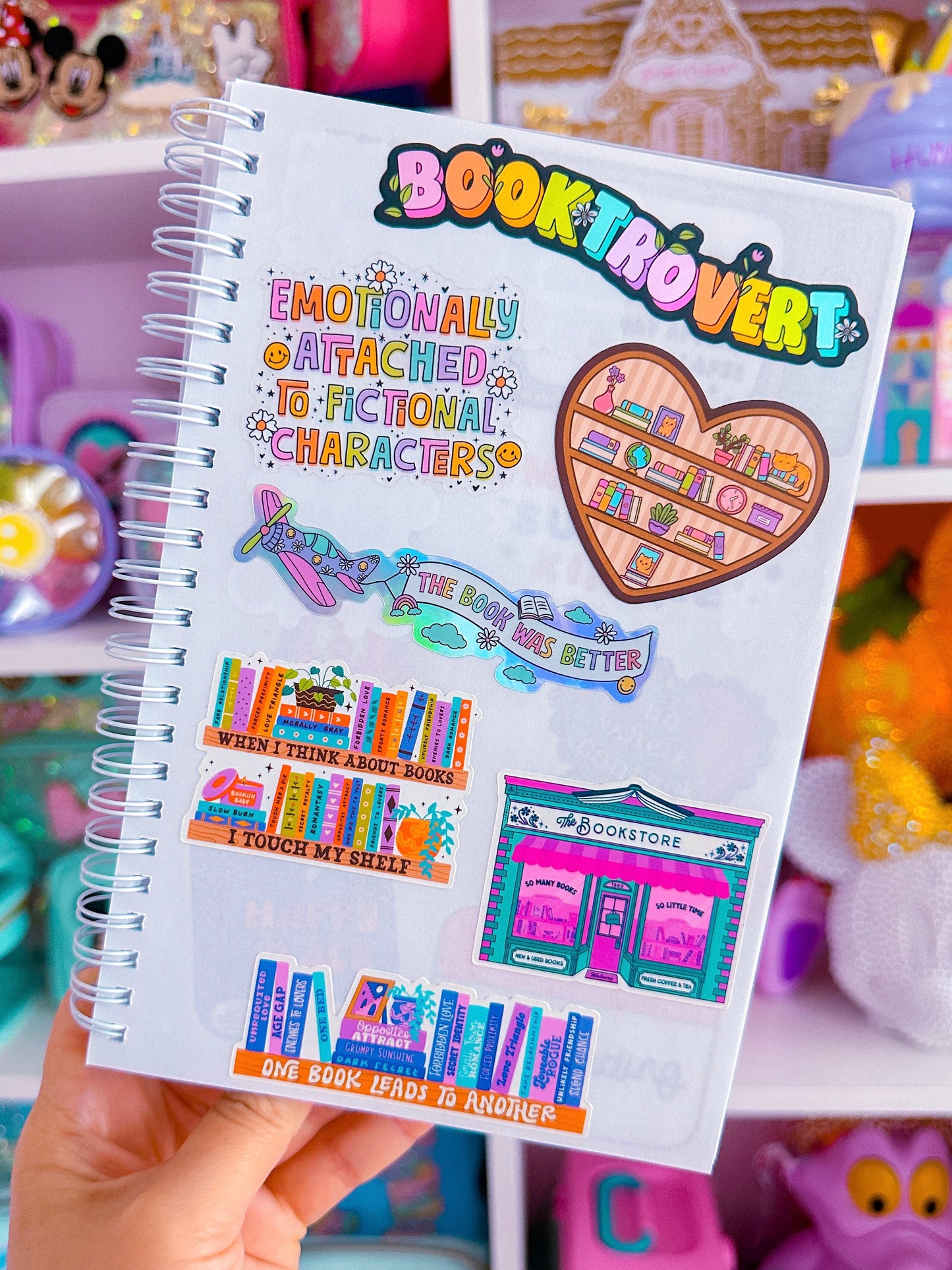 Waterproof Sticker - BOOKISH Heart Shaped Bookcase