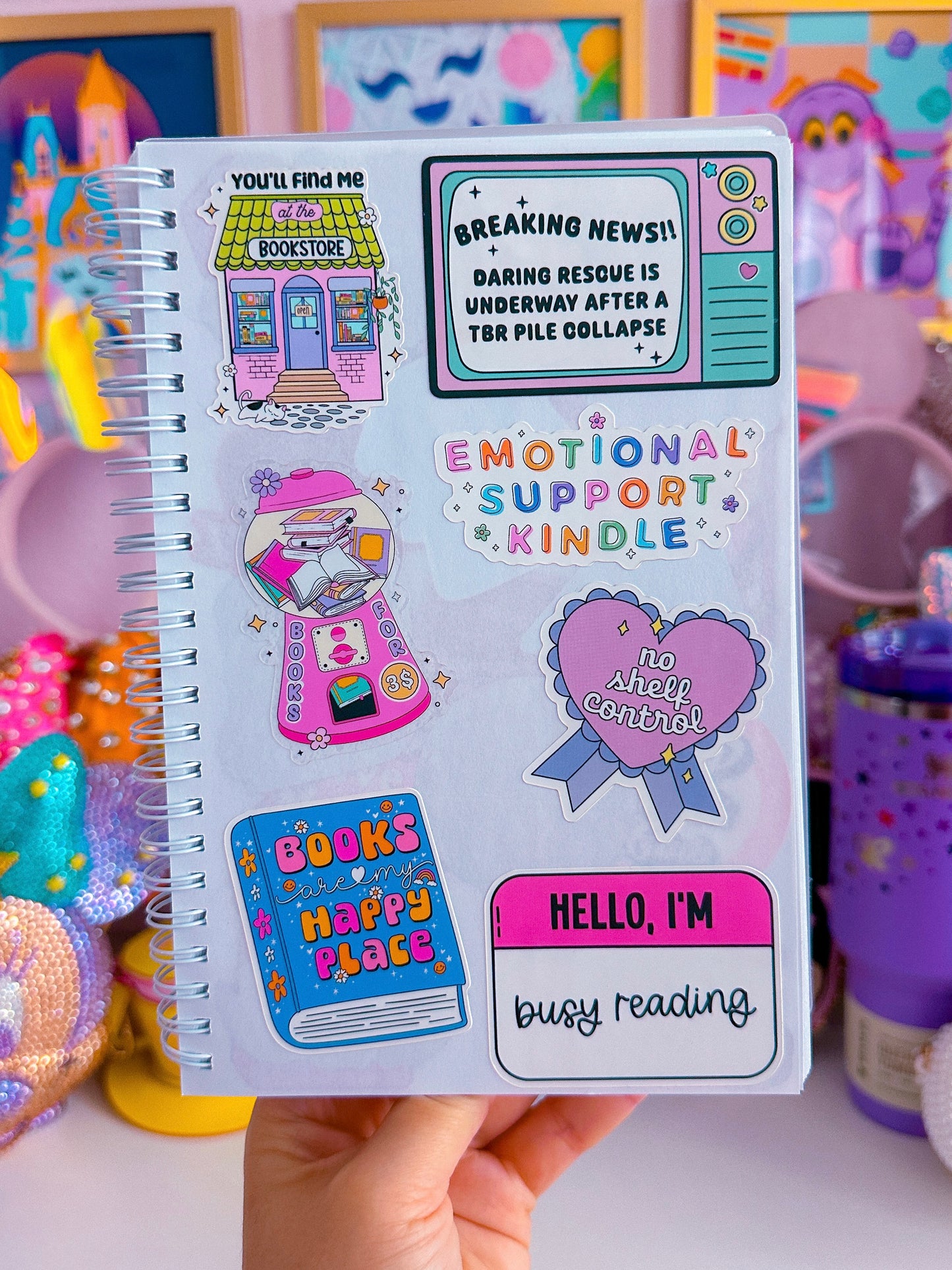 Waterproof Sticker - BOOKISH Book Gumball Machine