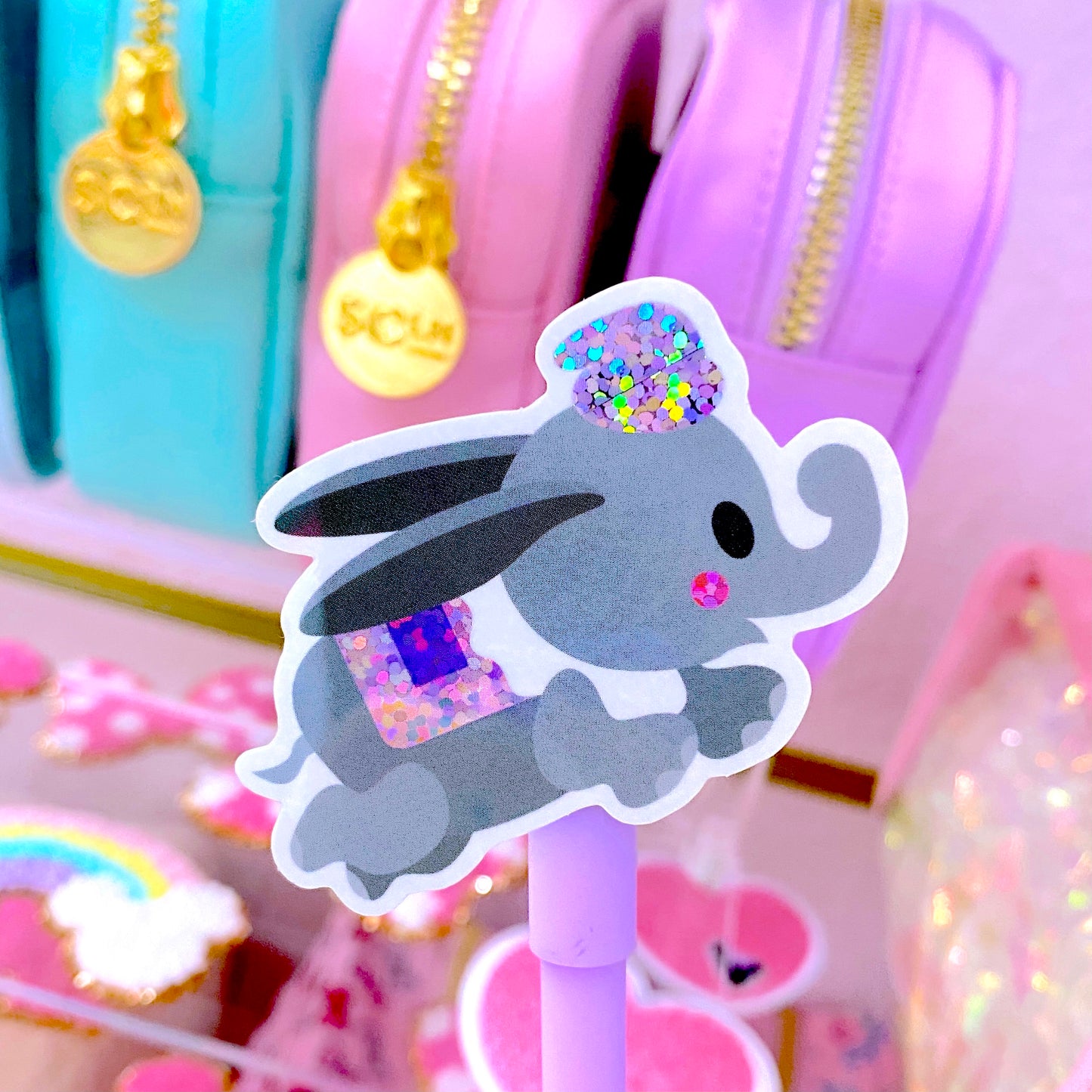 *DOLLAR DEALS* WATERPROOF Sticker - Purple Elephant