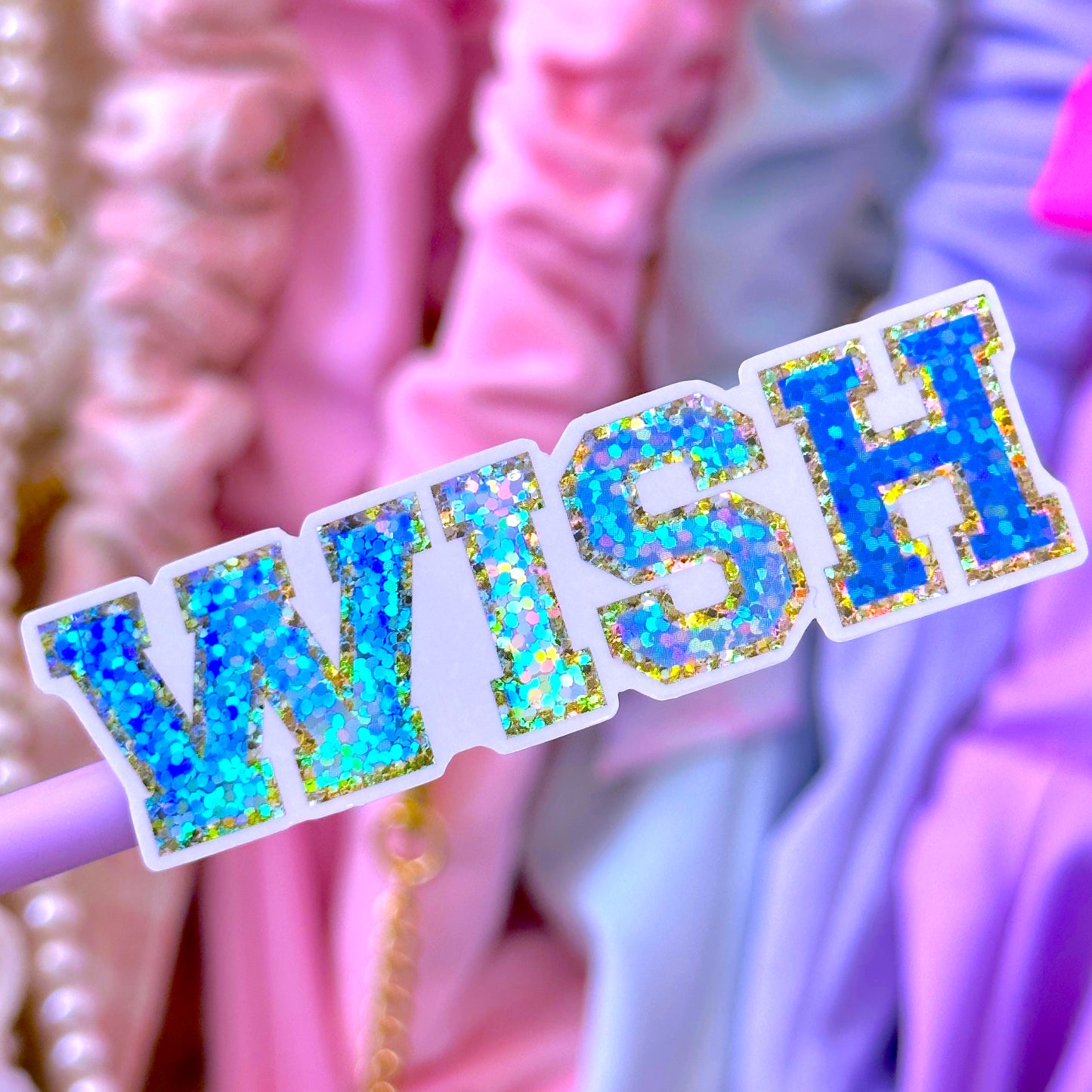 *DOLLAR DEALS* Waterproof Sticker - Varsity Letter "WISH"