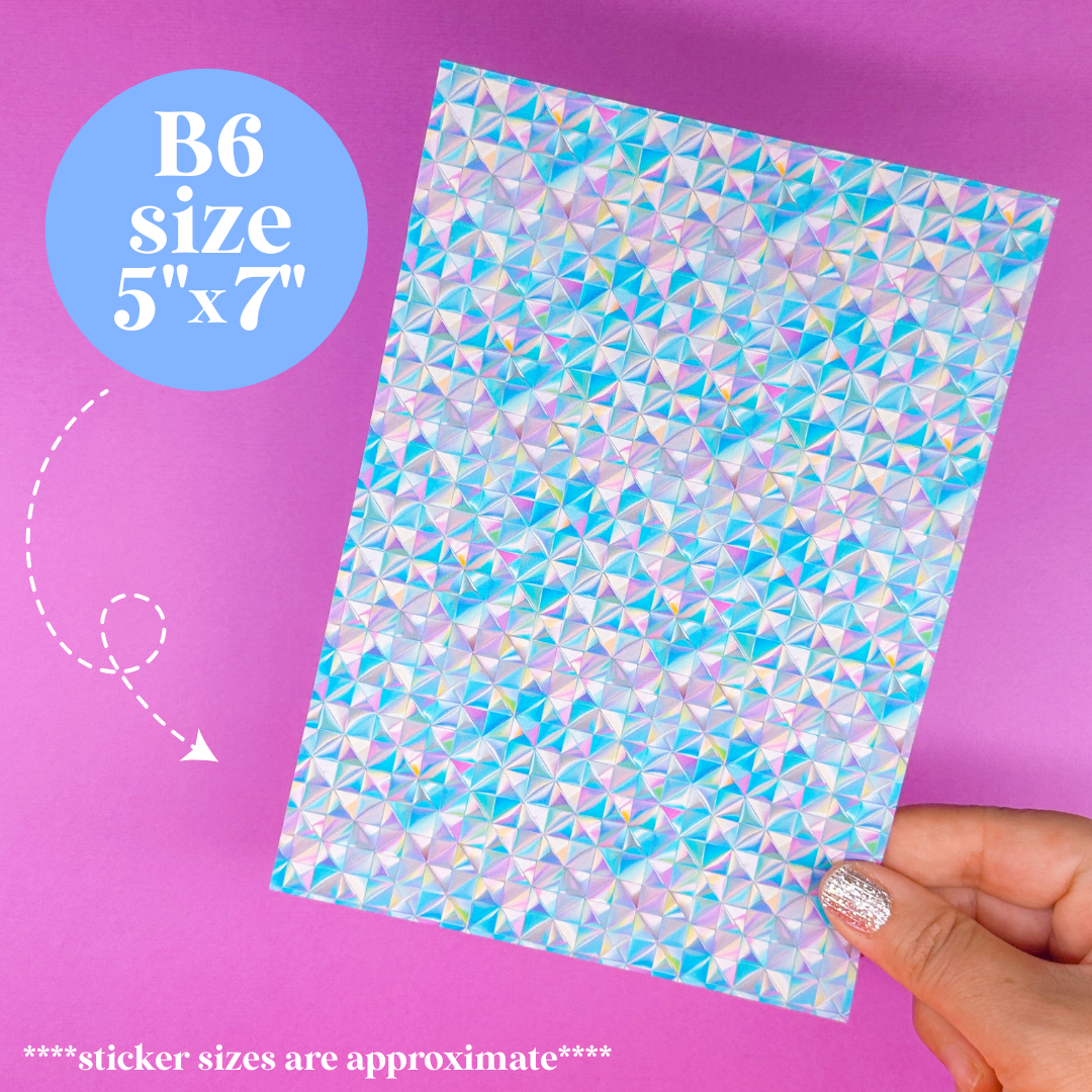 Journaling Paper Sticker - 5x7 Full Page Background Stickers (Iridescent)
