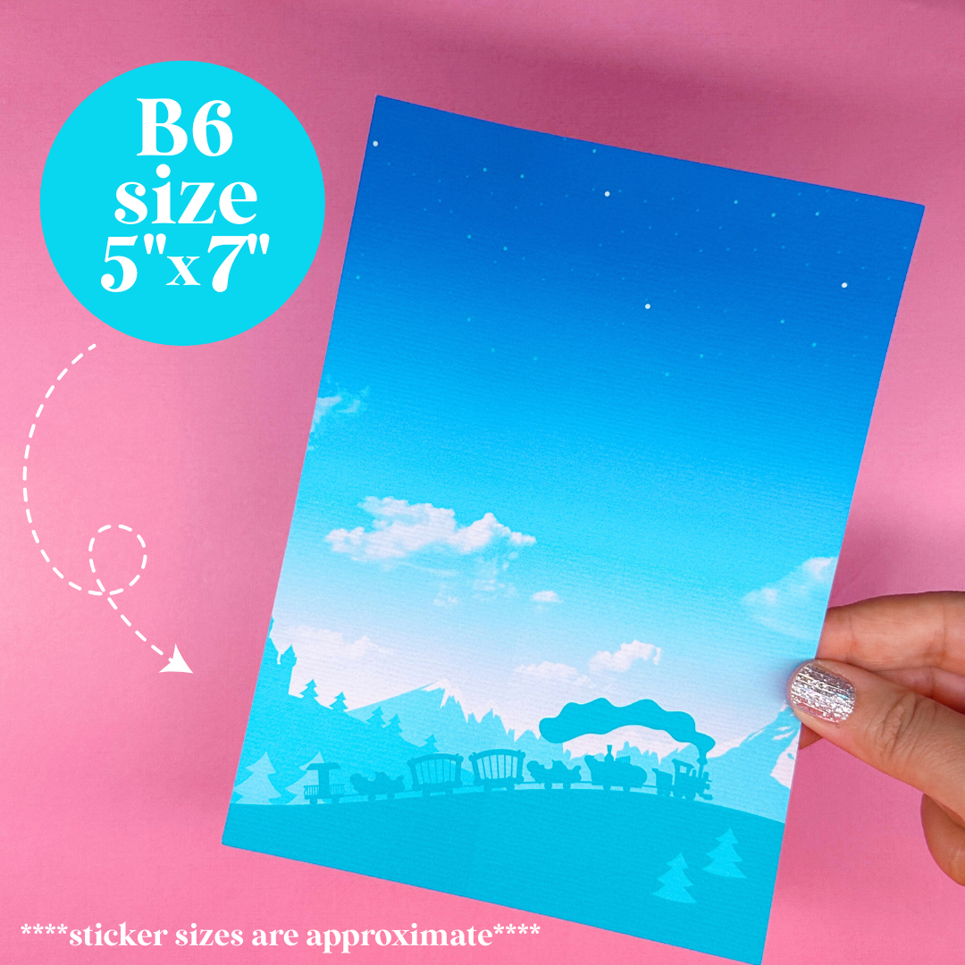 Journaling Paper Sticker - 5x7 Full Page Background Stickers (Fantasyland)