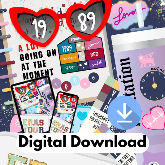 *DIGITAL DOWNLOAD ONLY* Original Flatlay - SWIFTIE ERAS (COVER + 5x7)