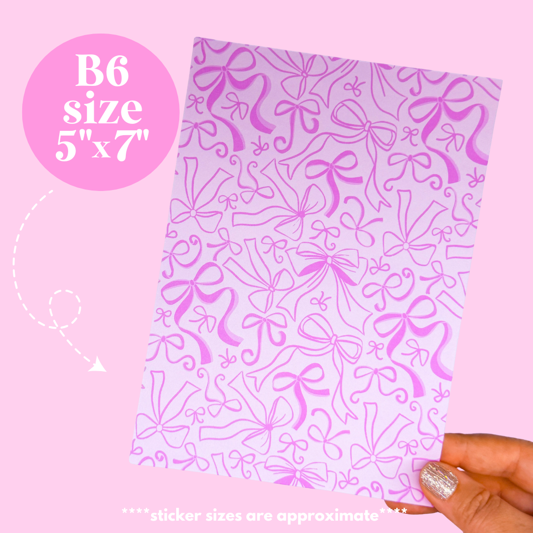 Journaling Paper Sticker - 5x7 Full Page Background Stickers (Bunny Coquette)