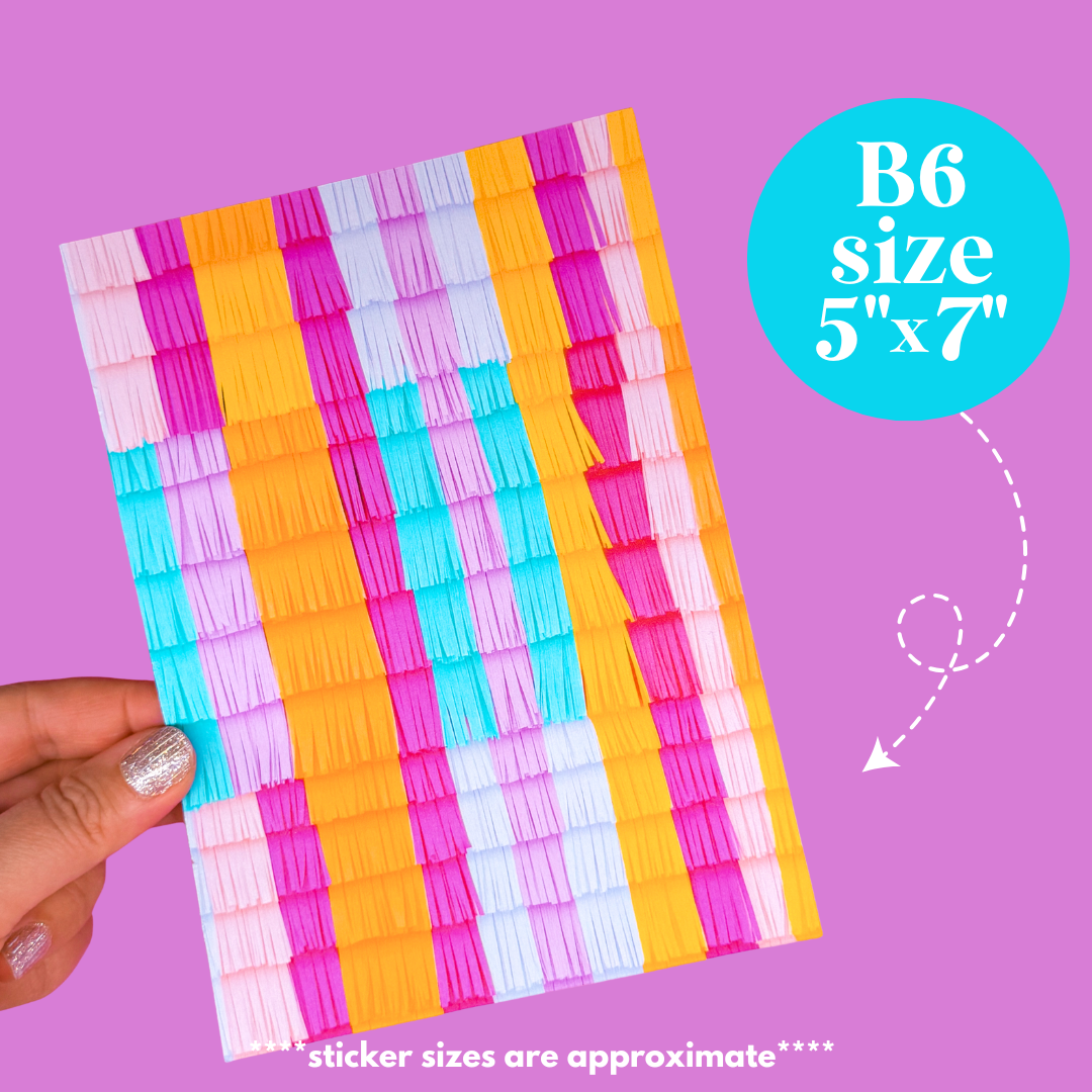 Journaling Paper Sticker - 5x7 Full Page Background Stickers (Funky Realism)