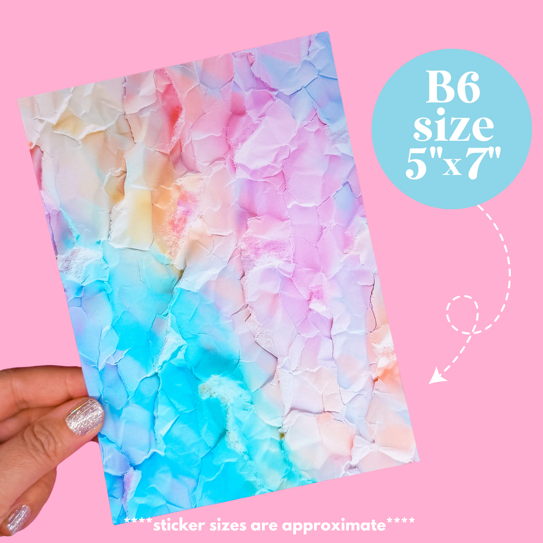 Journaling Paper Sticker - 5x7 Full Page Background Stickers (Funky Realism)