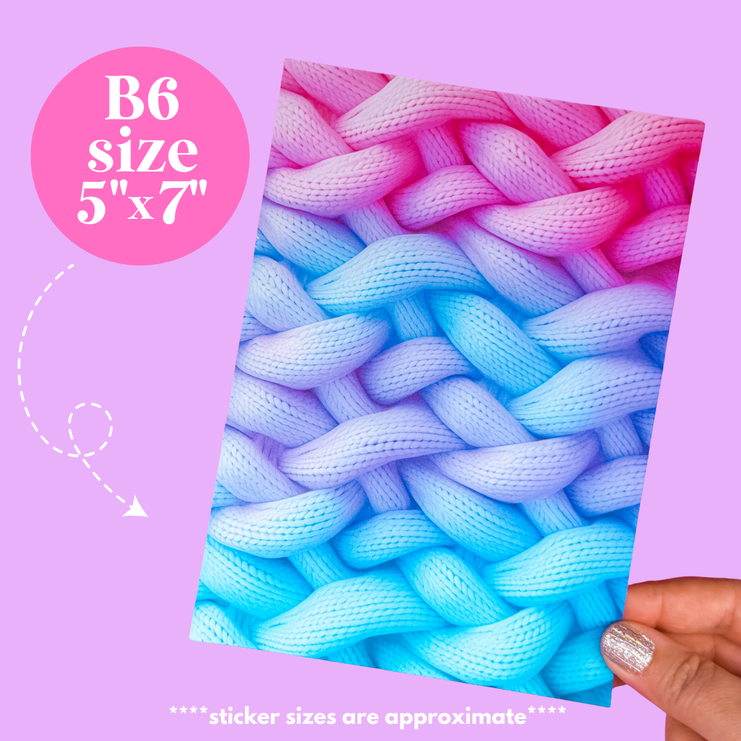 Journaling Paper Sticker - 5x7 Full Page Background Stickers (Funky Realism)