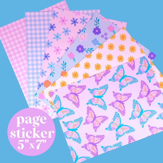 Journaling Paper Sticker - 5x7 Full Page Background Stickers (Spring Chic)