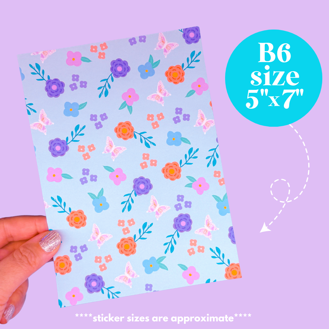 Journaling Paper Sticker - 5x7 Full Page Background Stickers (Spring Chic)