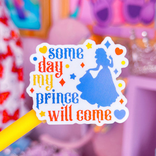 *DOLLAR DEAL* Waterproof Sticker - (Snow White) Some Day My Prince Will Come