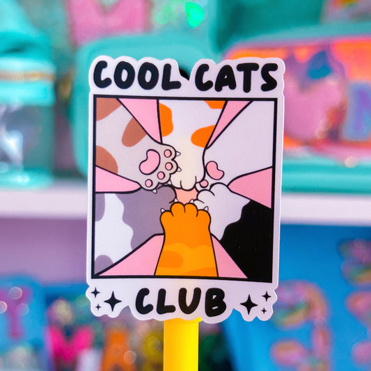 *PRE-ORDER RESTOCK - SHIPS APRIL 6* Waterproof Sticker - Cool Cats Club