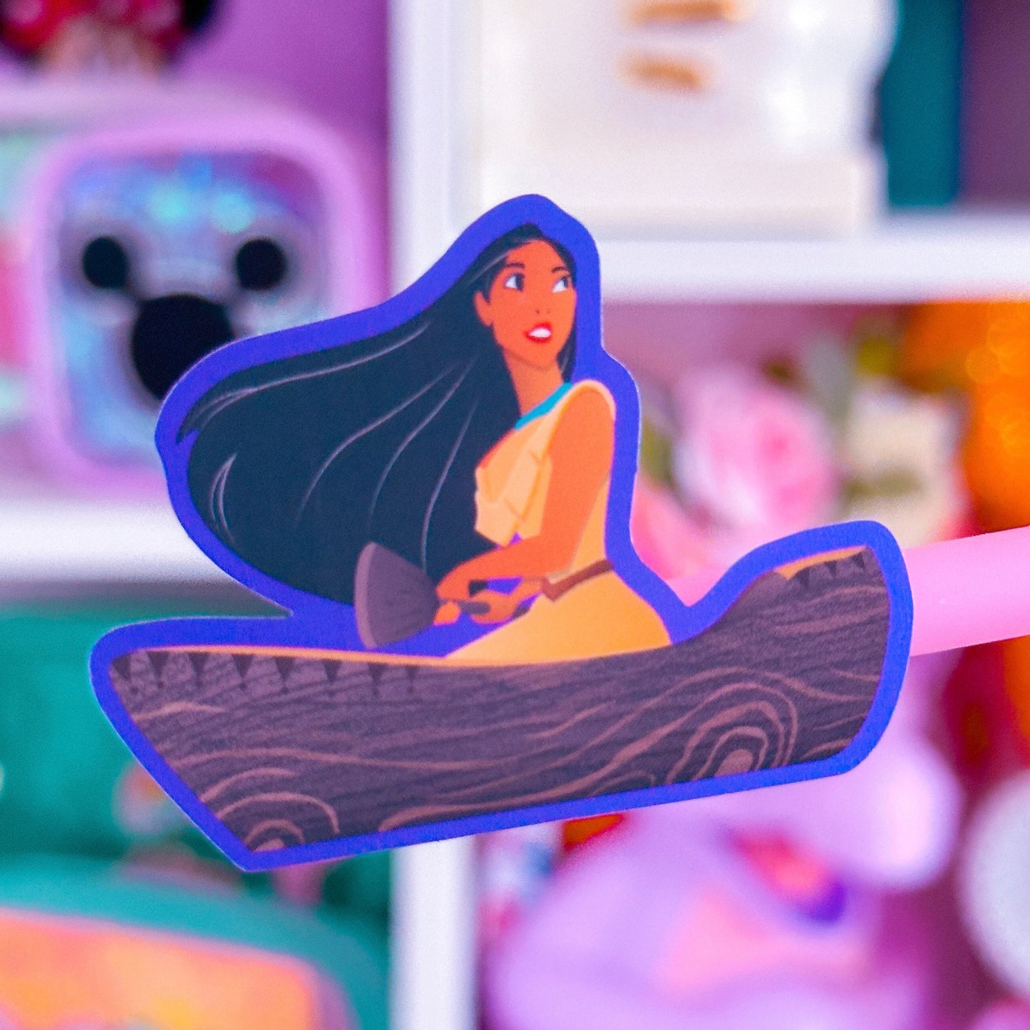 *DOLLAR DEAL* Waterproof Sticker - (Pocahontas) Canoe