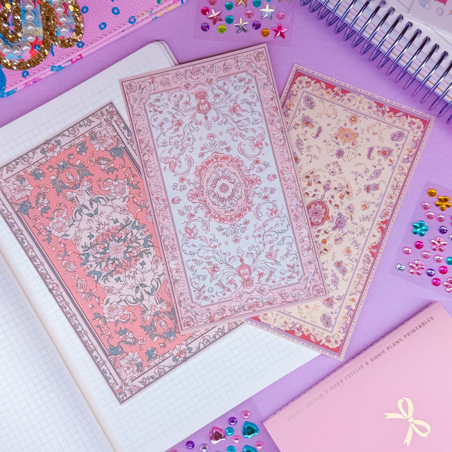Journaling Paper Sticker - Pink Rugs Sticker SET