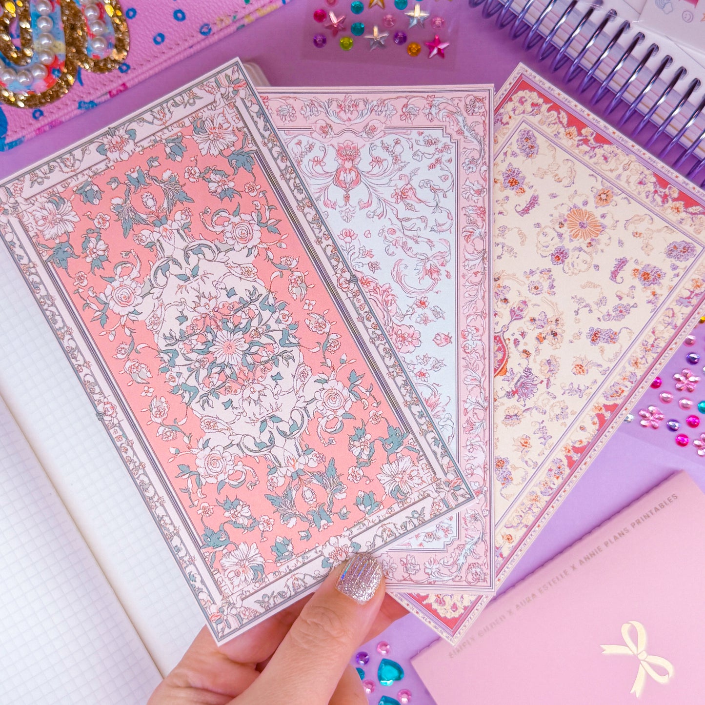 Journaling Paper Sticker - Pink Rugs Sticker SET