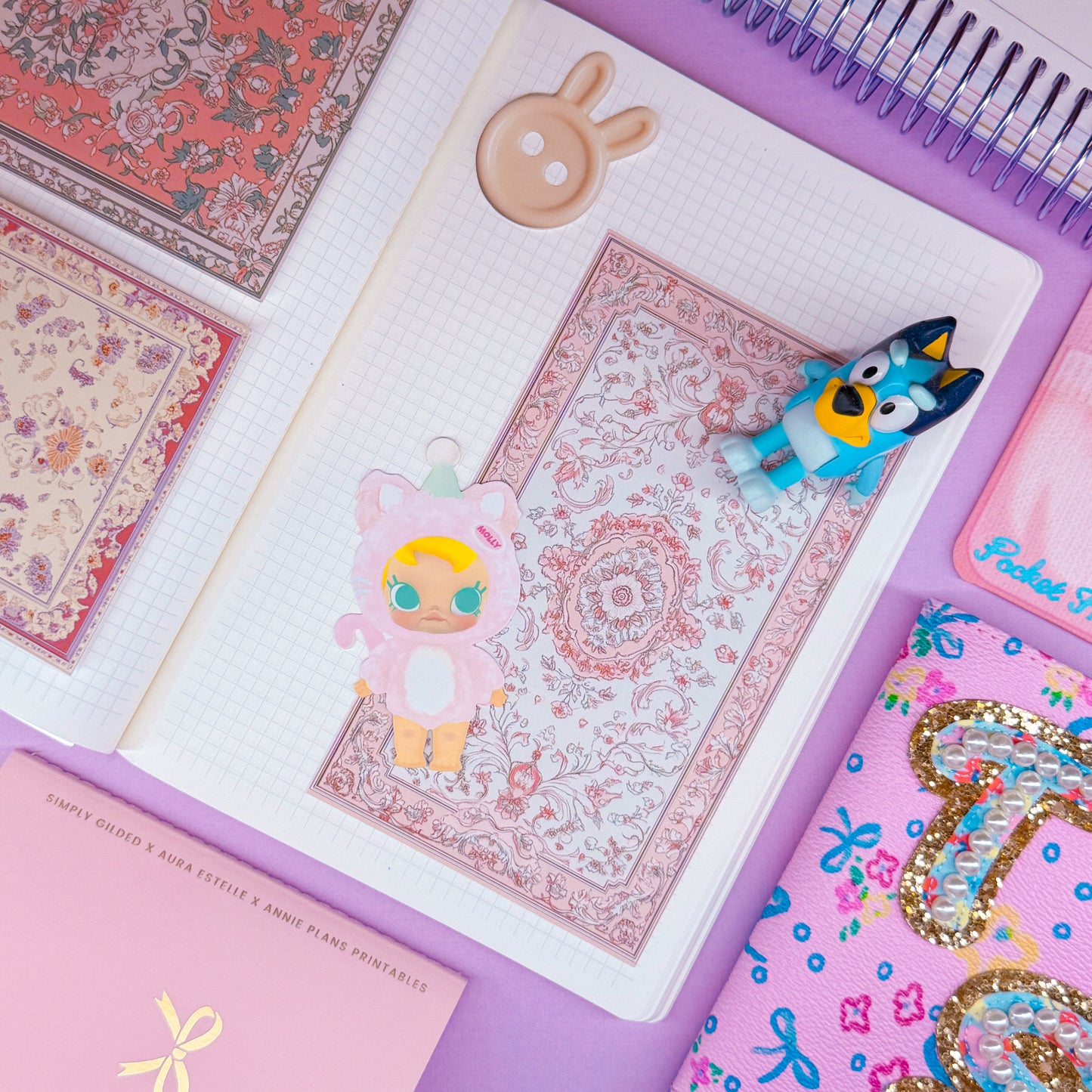 Journaling Paper Sticker - Pink Rugs Sticker SET