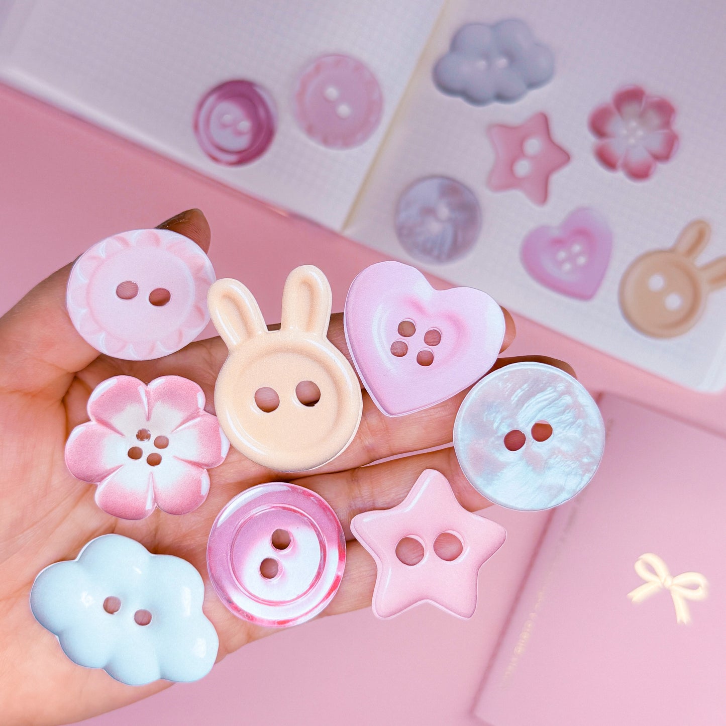 Journaling Paper Sticker - Pink Buttons Sticker SET