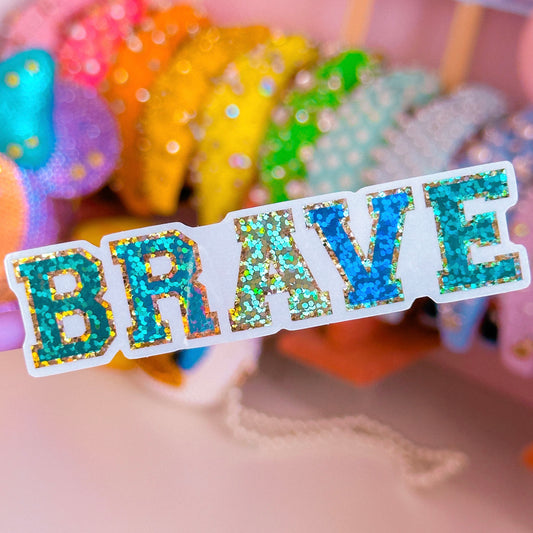 *DOLLAR DEALS* Waterproof Sticker - Varsity Letter "BRAVE"