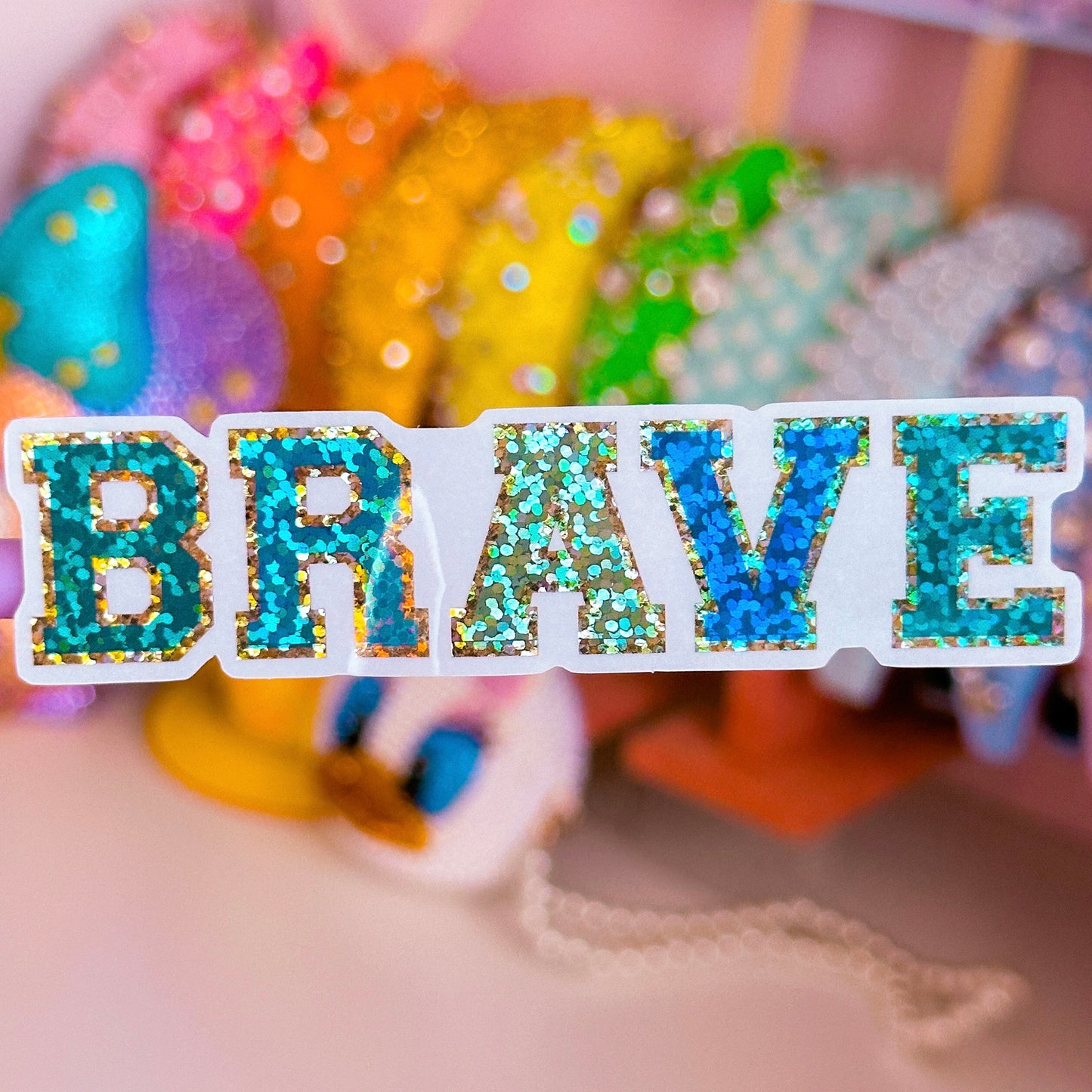 *DOLLAR DEALS* Waterproof Sticker - Varsity Letter "BRAVE"