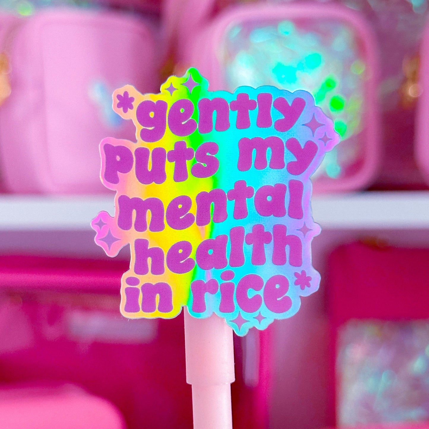 Waterproof Sticker - Gently Puts Mental Health In Rice