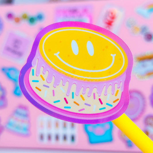 Waterproof Sticker - Birthday Smile Cake