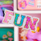 Waterproof Sticker - Varsity Letter "FUN"