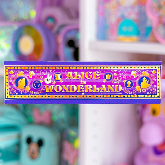 *DOLLAR DEAL*Waterproof Sticker - (Alice In Wonderland) Book Spine