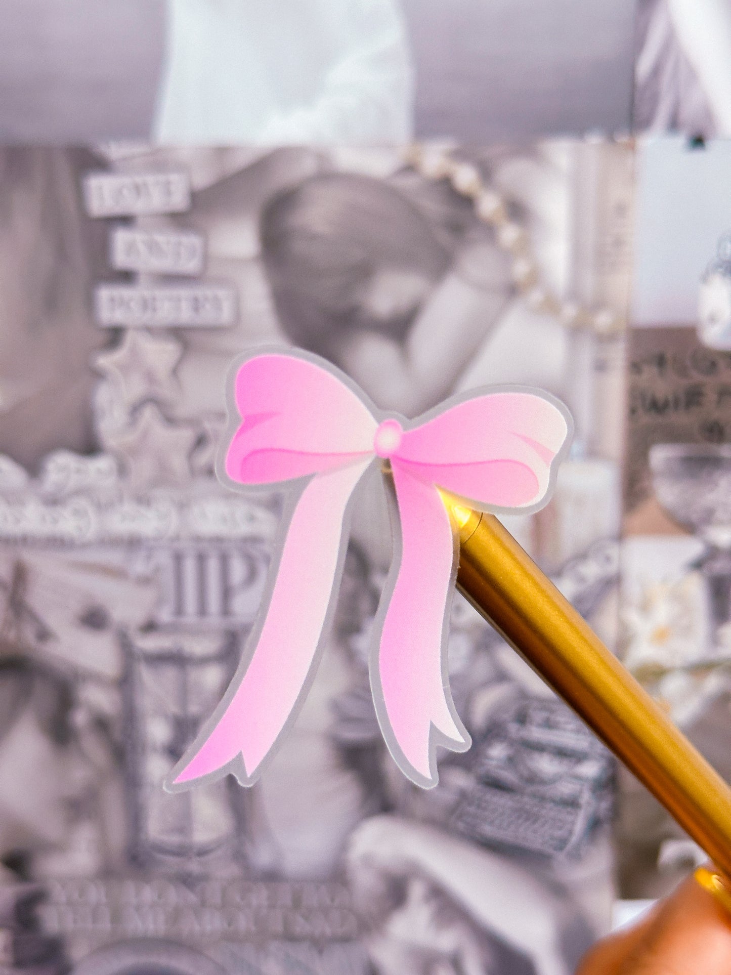 Waterproof Sticker - Pink Coquette Bow