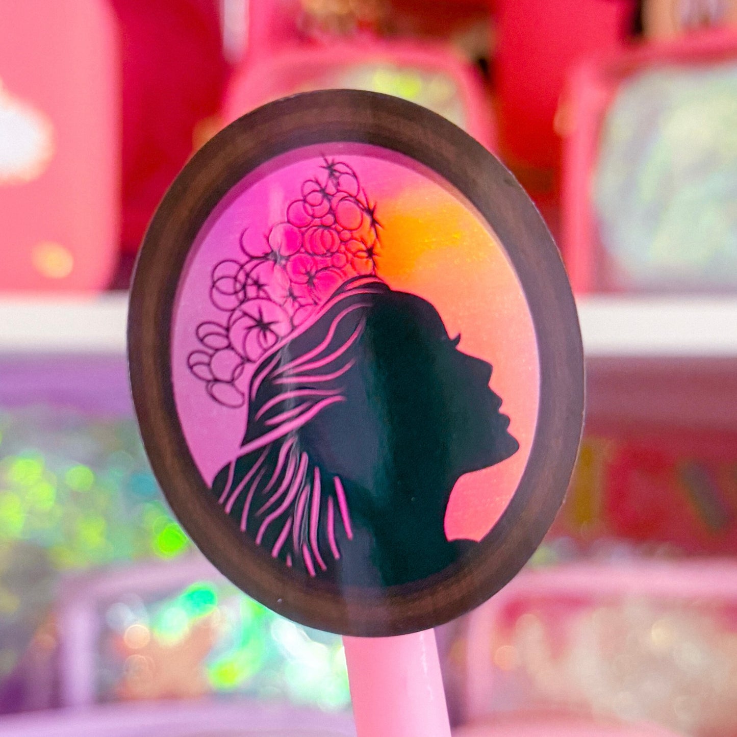 *DOLLAR DEAL* Waterproof Sticker - (WICKED) Storybook Profile PINK