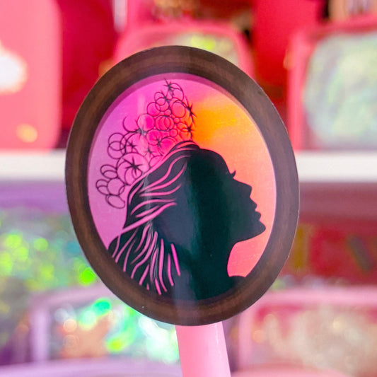 *DOLLAR DEAL* Waterproof Sticker - (WICKED) Storybook Profile PINK