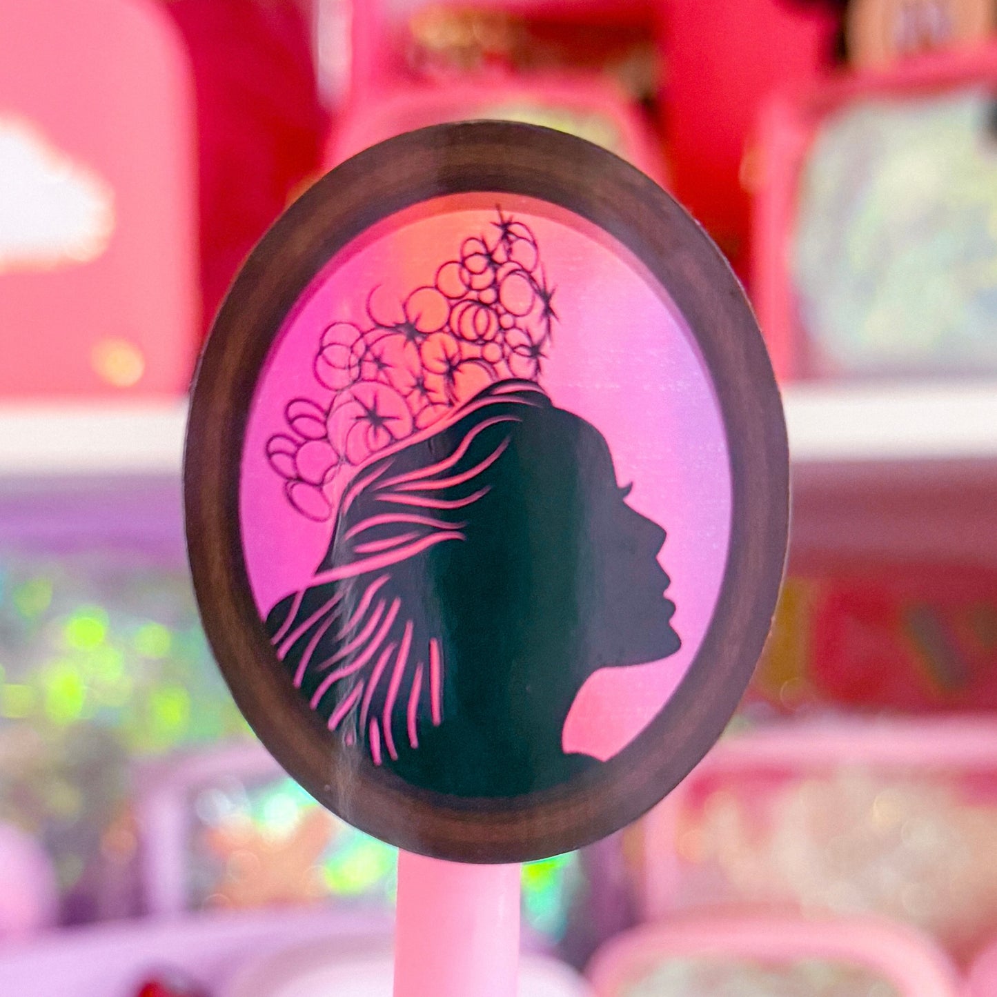*DOLLAR DEAL* Waterproof Sticker - (WICKED) Storybook Profile PINK