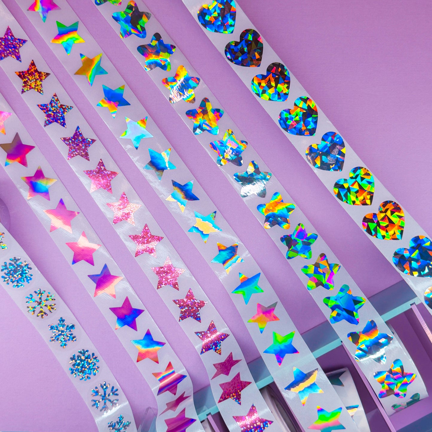 JUNK JOURNAL - HOLO Sticker Roll Sheets (4" to 6" each)
