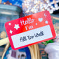 *DOLLAR DEALS* Waterproof Sticker - Hello Nametag (RED)