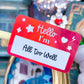 *DOLLAR DEALS* Waterproof Sticker - Hello Nametag (RED)