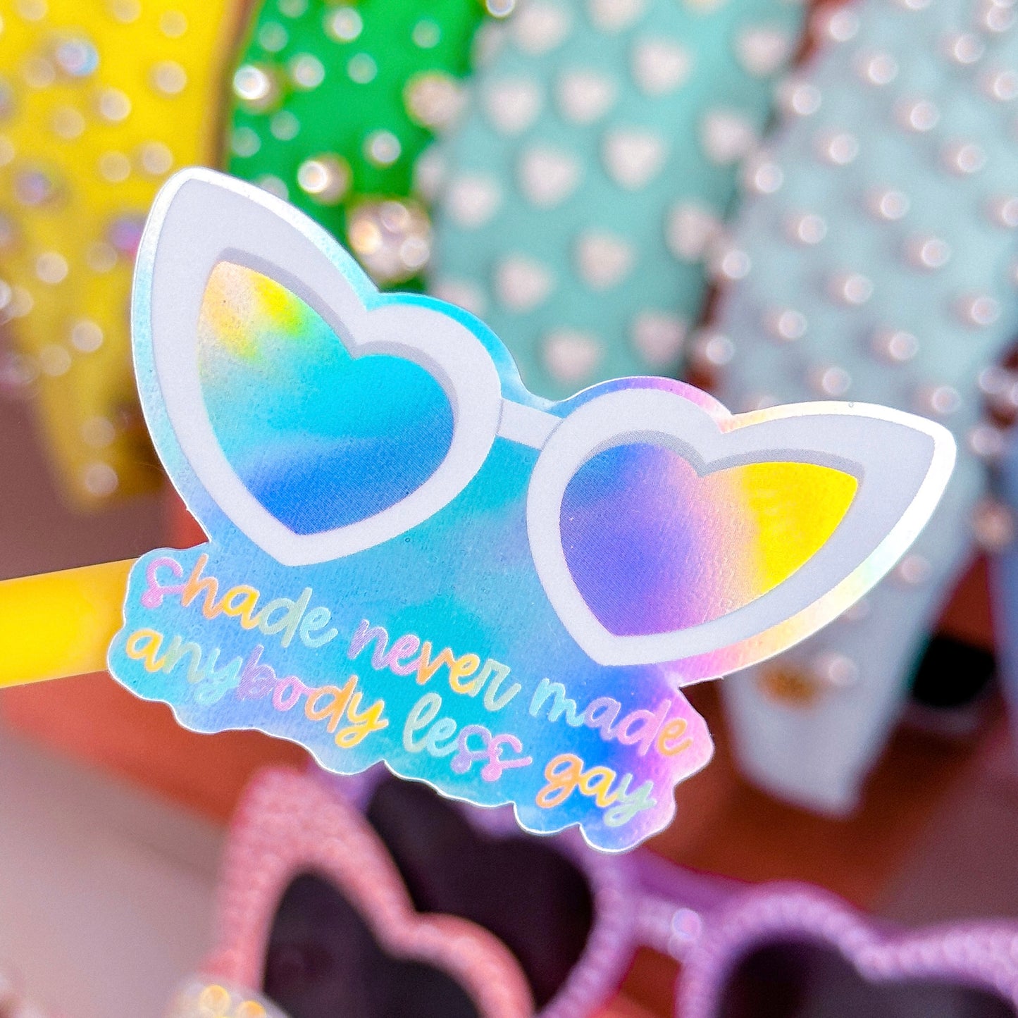 *DOLLAR DEALS* Waterproof Sticker - Rainbow Heart Shades