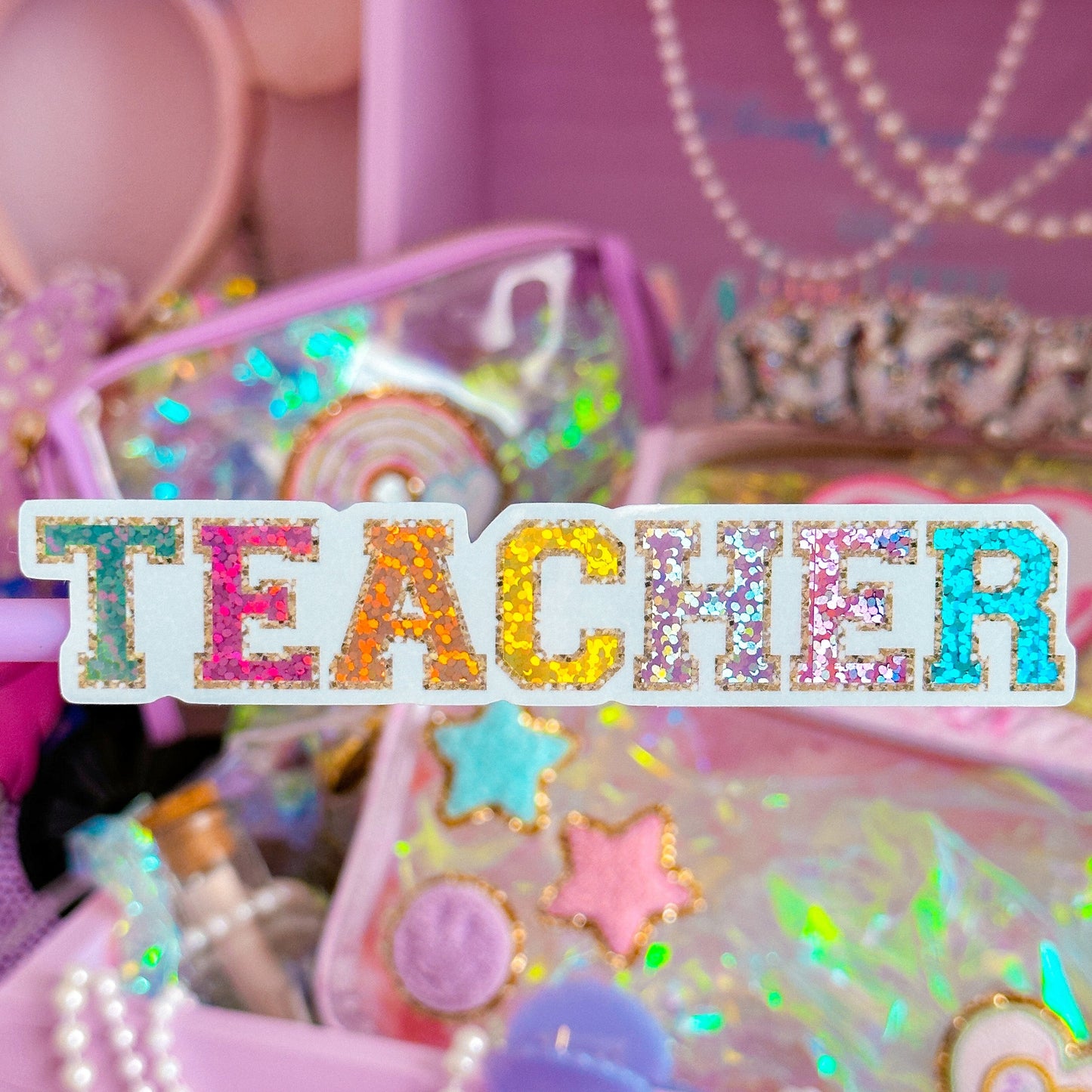 *DOLLAR DEALS* Waterproof Sticker - Varsity Letter "TEACHER"