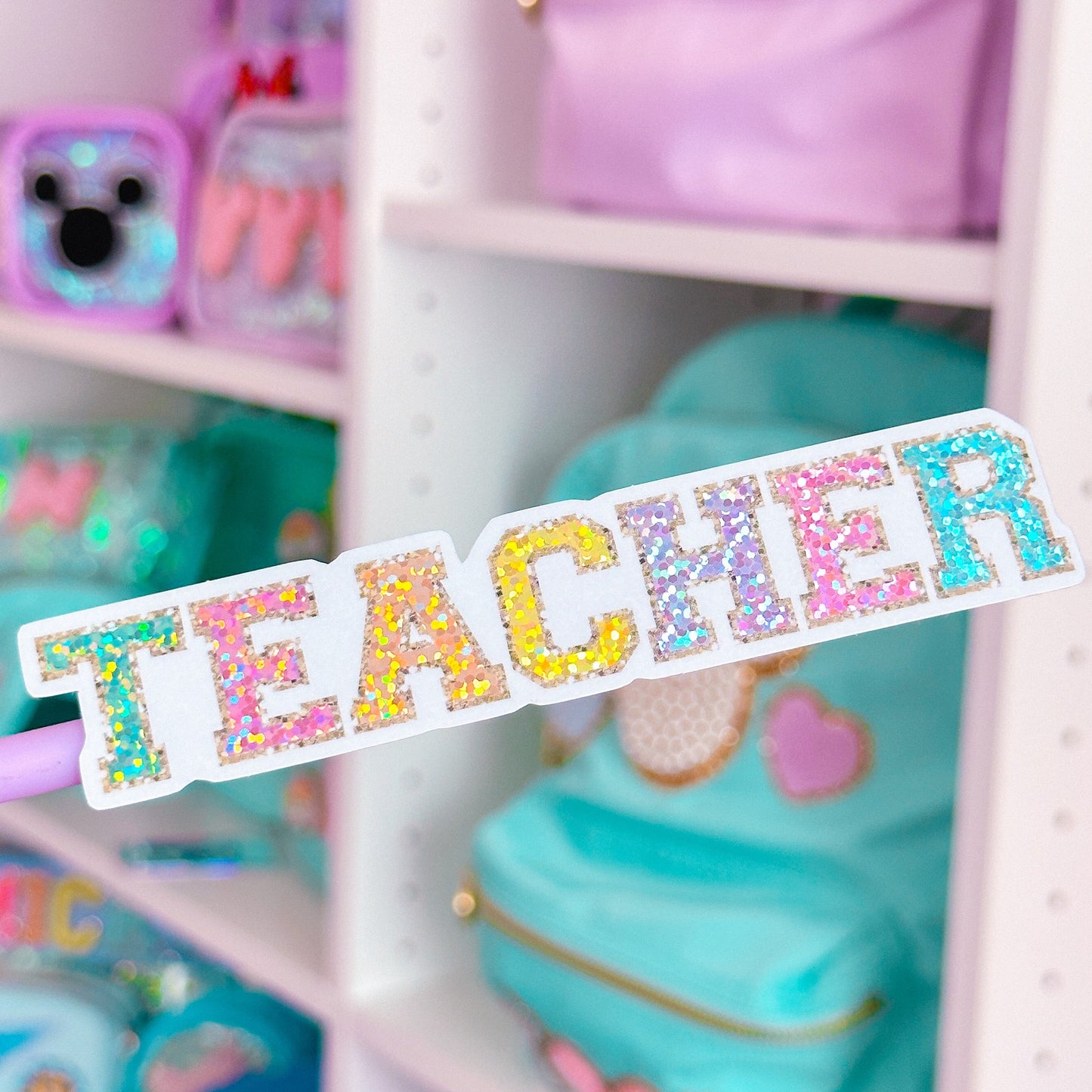 *DOLLAR DEALS* Waterproof Sticker - Varsity Letter "TEACHER"