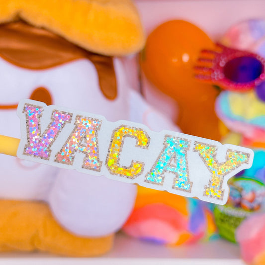 *DOLLAR DEALS* Waterproof Sticker - Varsity Letter "VACAY"