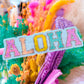 *DOLLAR DEALS* Waterproof Sticker - Varsity Letter "ALOHA"
