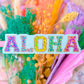*DOLLAR DEALS* Waterproof Sticker - Varsity Letter "ALOHA"