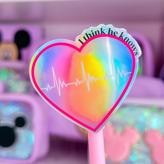 *DOLLAR DEALS* Waterproof Sticker - He Knows Swiftie Heart