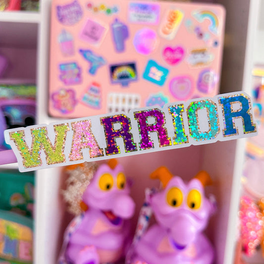 Waterproof Sticker - Varsity Letter "WARRIOR"