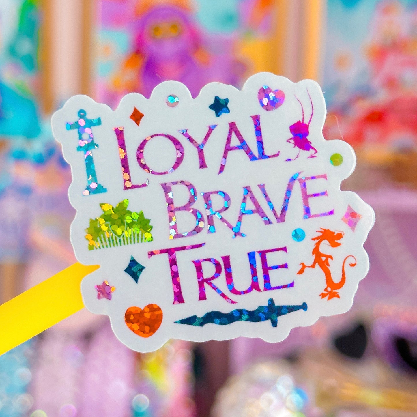 *DOLLAR DEAL* Waterproof Sticker - (Mulan) Loyal Brave True