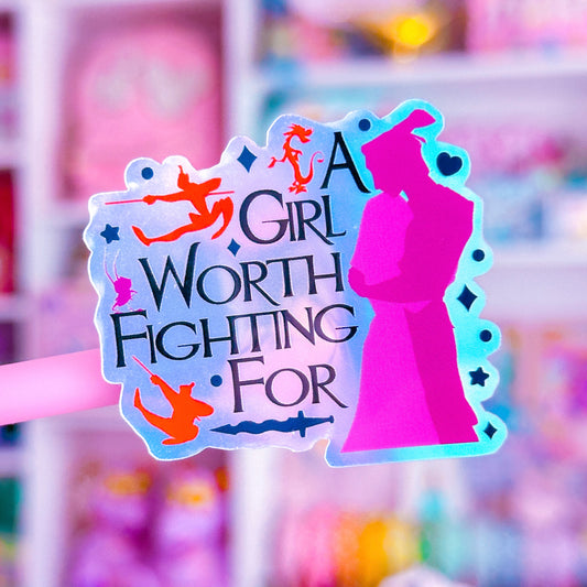 *DOLLAR DEAL* Waterproof Sticker - (Mulan) A Girl Worth Fighting For