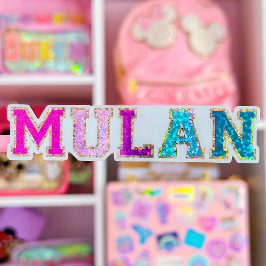*DOLLAR DEALS* Waterproof Sticker - (Mulan) Varsity Letter