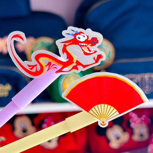 *DOLLAR DEAL* Waterproof Sticker - (Mulan) Lucky Friend & Fan