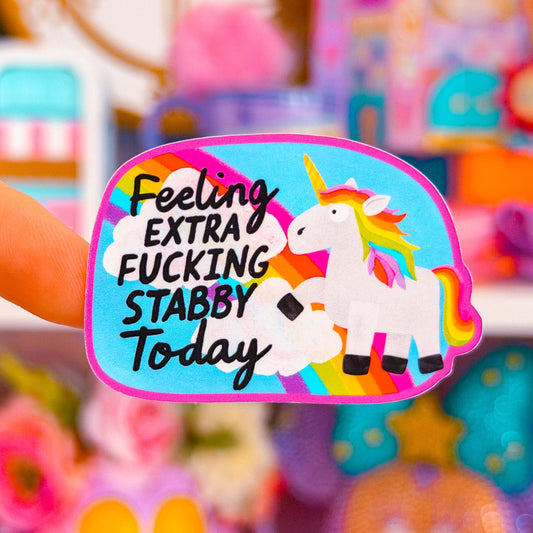 *PRE-ORDER RESTOCK - SHIPS APRIL 6* Waterproof Sticker - Stabby Unicorn