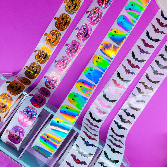 JUNK JOURNAL - Halloween Sticker Roll Sheets (4" to 6" each)