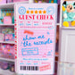 3.5x7.5 Junk Journal Storage Book - Guest Check (PINK)